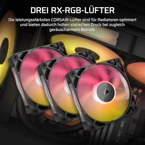 Corsair iCUE LINK Titan 360 RX LCD CPU-Flüssigkeitskühler – 360mm AIO – FlowDrive-Kühl-Engine – Intel LGA 1851/1700, AMD AM5/AM4 – 3X RX120 RGB-Lüfter – iCUE LINK-System-Hub Inbegriffen – Schwarz Bild 6