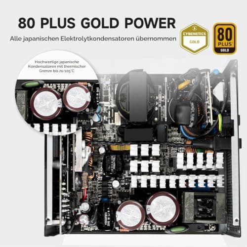 PCCOOLER CPS YS1200 Netzteil, 1200W 80 Plus Gold Zertifiziert, vollständig modular, PCIe 5.1 & ATX 3.1 Gaming PSU, breite Kompatibilität, 135mm FDB-Lüfter, voll japanische Elektrolytkondensatoren Bild 8