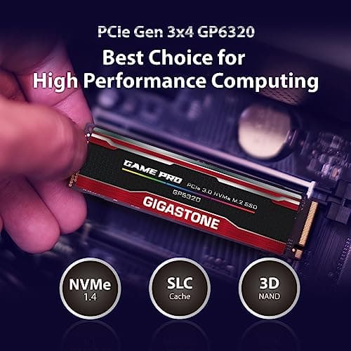 Gigastone SSD 2TB NVMe Gen3 Gaming M.2 2280 PCIe 3.0x4 Internes Solid State Laufwerk Festplatte Speicher Für PS5 Gamer Videoschnitt Grafikbearbeitung PC Laptop IT Pro 3D NAND SLC Cache 2,400MB/s Bild 8