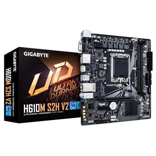 GIGABYTE H610M S2H V2 Motherboard - Unterstützt Intel Core 14. Generation CPUs, 4+1+1 Hybrid Phasen Digital VRM, bis zu 5600MHz DDR5, 1xPCIe 3.0 M.2, GbE LAN, USB 3.2 Gen 1