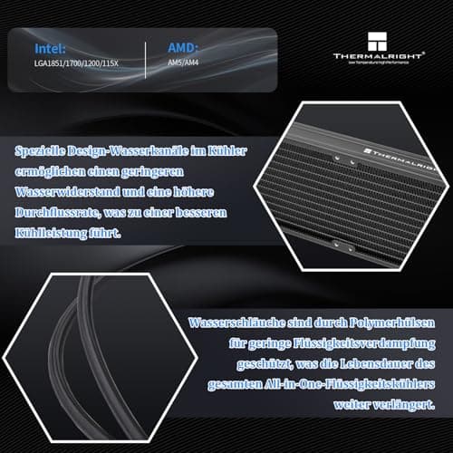 Thermalright AQUA ELITE 360 V6 ARGB Black CPU Flüssigkeitskühler, 360 Kühlreihengröße, 3x120mm Wasserradiator, AMD: AM4/AM5, Intel LGA115X/1200/1700/1851, AIO CPU Kühler 360mm Black Bild 5