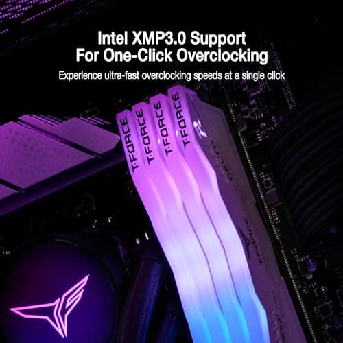 TEAMGROUP T-Force Delta RGB DDR5 Ram 64GB (2x32GB) 6000MHz PC5-48000 CL38 Intel XMP 3.0 & AMD Expo kompatibles Desktop-Speichermodul Ram Weiß FF4D564G6000HC38JDC01 Bild 8