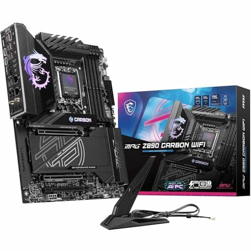 MSI MPG Z890 Carbon WiFi Mainboard, ATX - Unterstützt Intel Core Ultra Prozessoren (Series 2), LGA 1851-110A SPS VRM, DDR5 Memory Boost 9200+ MT/s (OC), PCIe 5.0 x16 & 4.0 x16, M.2 Gen5, Wi-Fi 7
