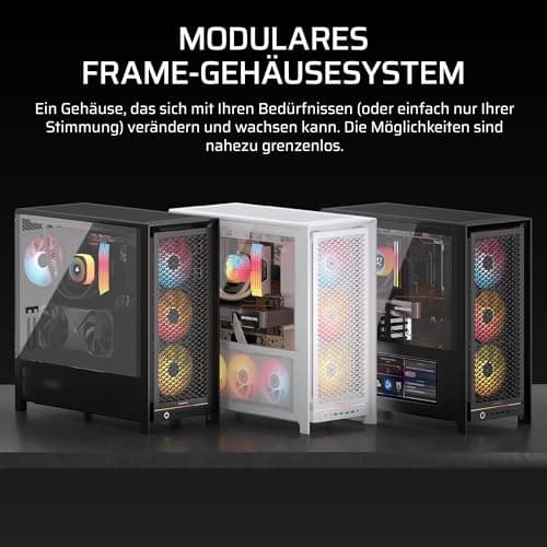 CORSAIR Frame 5000D RS ARGB Modulares Hohem Luftstrom Mid-Tower-PC-Gehäuse – 4X Vorinstallierte RS-Lüfter, InfiniRail-Lüfterbefestigungssystem, Kompatibel mit Reverse-Connector-Mainboards – Schwarz Bild 6