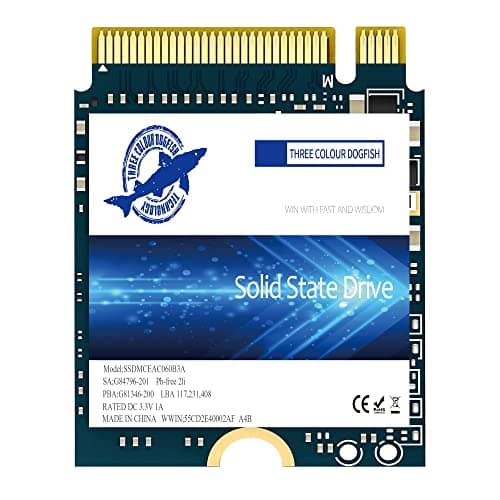 Dogfish SSD 256GB M.2 2230 NVMe PCIe Gen 3.0 x4 Interne Solid State Drive, Gaming SSD, Kompatibel mit Steam Deck Surface Pro Ultrabook Laptop(M.2 2230 PCIe,256GB)