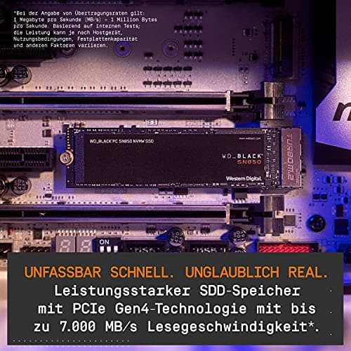 WD_BLACK SN850 NVMe SSD 1 TB interne SSD (Gaming SSD, PCIe Gen4-Technologie, Lesen 7.000 MB/s, Schreiben 5.300 MB/s) Schwarz,Festkörper-Laufwerk Bild 6