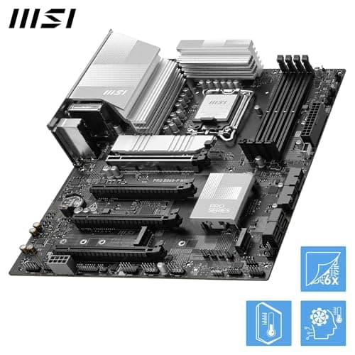 MSI PRO B860-P WiFi Mainboard, ATX - Unterstützt Intel Core Ultra Prozessoren (Series 2), LGA 1851-12 DRPS, DDR5 Memory Boost (8600+ MT/s OC), PCIe 5.0 x16 & 4.0 x16, M.2 Gen5, Wi-Fi 7, 5G LAN Bild 8