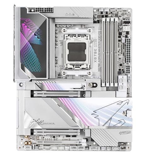 GIGABYTE X870E AORUS Master X3D Ice Mainboard – Unterstützt AMD Ryzen 9000 Prozessoren, 18+2+2-Phasen Digital-VRM, bis zu 9000 Hz DDR5 (OC), 2 x PCIe 5.0 + 3 x PCIe 4.0, Wi-Fi 7, 10 GbE LAN, USB 4 Bild 4