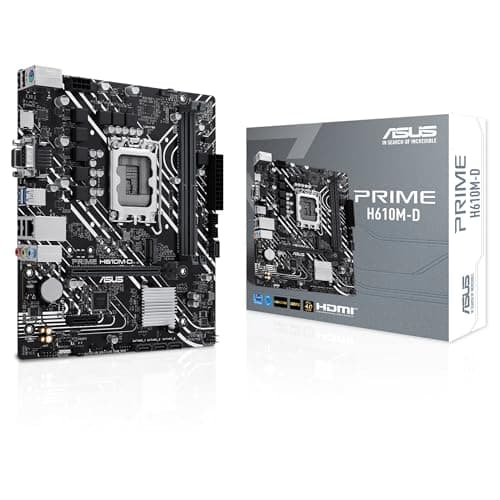ASUS Prime H610M-D Gaming Mainboard Sockel Intel LGA 1700 (Micro-ATX, DDR5, PCIe 4.0, M.2, HDMI, VGA, USB 3.2 Gen 1, SATA 6Gbit/s, COM Port, RGB Header)
