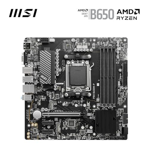 MSI PRO B650M-P Motherboard, Micro-ATX - Unterstützt Ryzen 9000, 8000 & 7000 Series Prozessoren, AM5 - DDR5 Memory Boost 6000+MHz/OC, 1 x PCIe 4.0 x16, 2 x M.2 Gen4, 2.5G LAN Bild 4