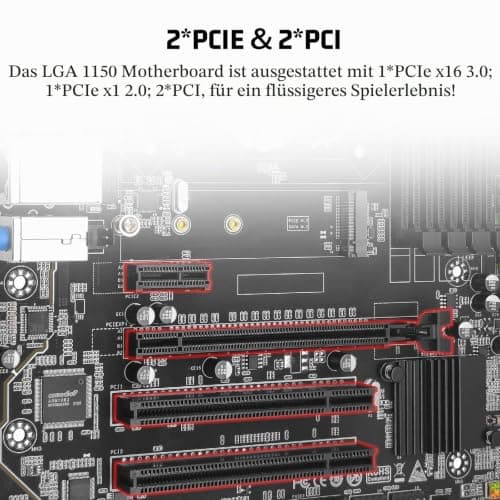 SHANGZHAOYUAN B85M PRO Mainboard Kompatibel mit Intel LGA 1150 Core i7/i5/i3/Pentium/Celeron/E3 (4*DDR3 Max 32GB, VGA/DVI/HDMI-kompatibel, PCIe 3.0 x16, SATA 3.0, Gigabit LAN) M-ATX Gaming Motherboard Bild 6