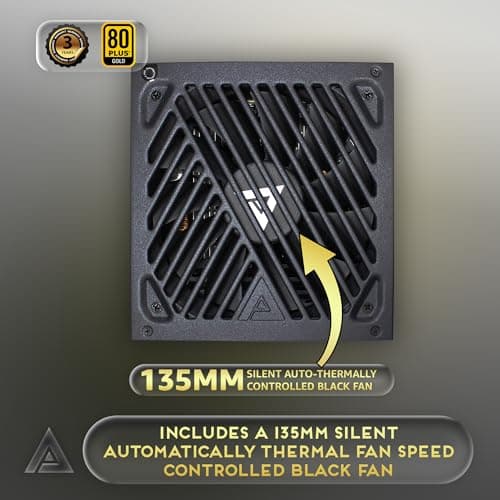 Apevia ATX-GX1000W PCIe 5.0 & ATX 3.0 Ready Galaxy 1000W 80+ Gold Zertifiziert, Gen 5 12VHPWR Stecker, Active PFC ATX Semi-Modular Gaming Netzteil ATX-GX1000W PCIE5 Bild 8