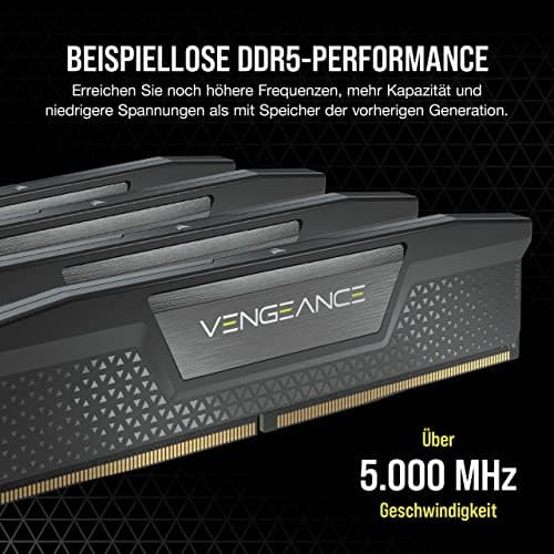 CORSAIR VENGEANCE DDR5 RAM 32GB (2x16GB) Bis zu 4800MHz CL40 Intel XMP 3.0 Desktop-Arbeitsspeicher – Schwarz (CMK32GX5M2A4800C40) Bild 6