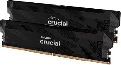 Crucial Pro DDR5 RAM 32GB Kit (2x16GB) 6400MHz CL32, Gaming PC Arbeitsspeicher, Intel XMP 3.0 / AMD Expo, Schwarz - CP2K16G64C32U5B