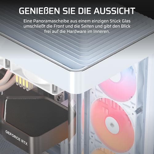 CORSAIR Frame 4500X RS-R ARGB Panoramaglas Mid-Tower-PC-Gehäuse – InfiniRail Lüftermontagesystem, Passend für Zwei 360 mm Radiatoren, GPU Anti-Sag, Enthält 3X RS120R RGB LINK Lüfter – Weiß Bild 6