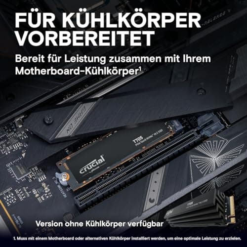 Crucial T705 4TB SSD PCIe Gen5 NVMe M.2, bis zu 14.100MB/s, Microsoft DirectStorage, PCIe 4.0 abwärtskompatibel, Interne Solid State Drive - CT4000T705SSD3 4TB ohne Kühlkörper T705 (bis zu 14,500MB/s) Bild 8