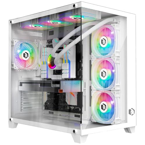 Empire Gaming - Gamer PC-Gehäuse CL-242 – ARGB Medium Tower ATX, Micro-ATX und ITX – 7 Lüfter 120 mm 3 Pins 5 V LED RGB Adressierbar – MB Sync – Mid Tower weiß Bild 2