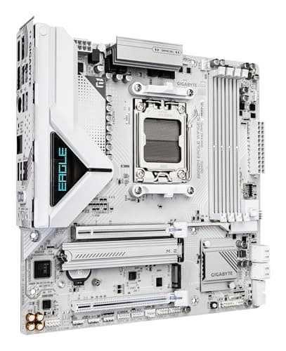 GIGABYTE B850M Eagle WIFI6E Ice Mainboard – Unterstützt AMD Ryzen 9000 Serie CPUs, digitales 8+2+2 Phasen VRM, bis zu 8200 MHz DDR5 (OC), 1 x PCIe 5.0 + 1 x PCIe 4.0 M.2, Wi-Fi 6E, 2.5 GbE LAN Bild 6