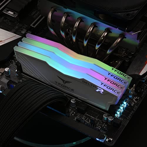 TEAMGROUP Team T-Force Delta RGB DDR4 Gaming Memory, 2 x 8 GB, 3600 MHz, 288 Pin DIMM, White 16GB (8GBx2) - 3600MHz C18 weiß Bild 4