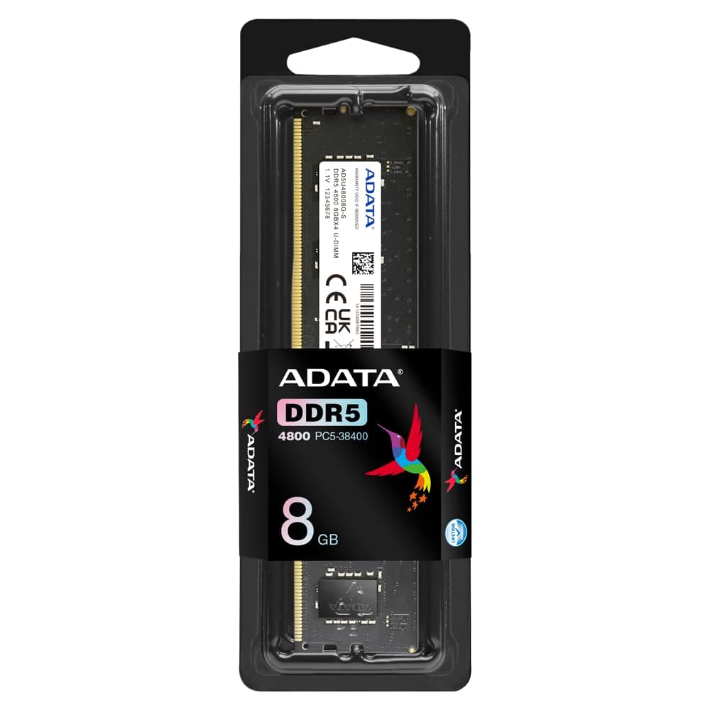 ADATA Premier, 8 GB, DDR5, 4800 MHz (PC5-38400), CL40, 1,1 V, ECC, DIMM Memory, AD5U48008G-S, Schwarz Bild 5