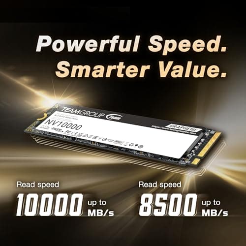 TEAMGROUP NV10000 2TB SLC Cache NVMe PCIe 5.0 Gen5x4 M.2 2280 Laptop Desktop SSD Lese-/Schreibgeschwindigkeit bis zu 10.000/8500MB/s TM8FGP002T0C101 Bild 6