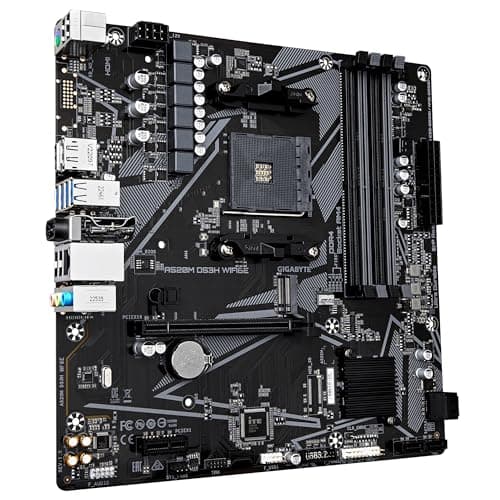 GIGABYTE A520M DS3H WIFI6E Mainboard – Unterstützt AMD Ryzen 5000 Series AM4 CPUs, bis zu 4733 MHz DDR4 (OC), 1× PCIe 3.0 M.2, Wi-Fi 6E, GbE-LAN, USB 3.2 Gen 1 Bild 6