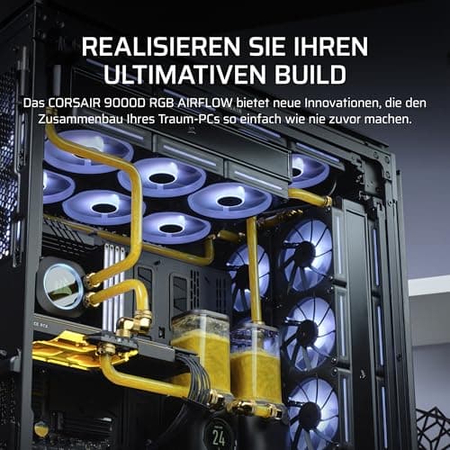 Corsair 9000D RGB Airflow Super Full-Tower-PC-Gehäuse – Geräumige Innenraum – InfiniRail™-Lüfterhalterungssystem – Keine Ventilatoren Inbegriffen – iCUE LINK-System-Hub Inbegriffen – Schwarz Bild 6