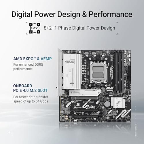 ASUS Prime B840M-A WiFi Mainboard Sockel AMD AM5 (AMD B840, mATX, DDR5 Speicher, 3X M.2, PCIe 4.0, WiFi 6E, Aura Sync) Bild 6