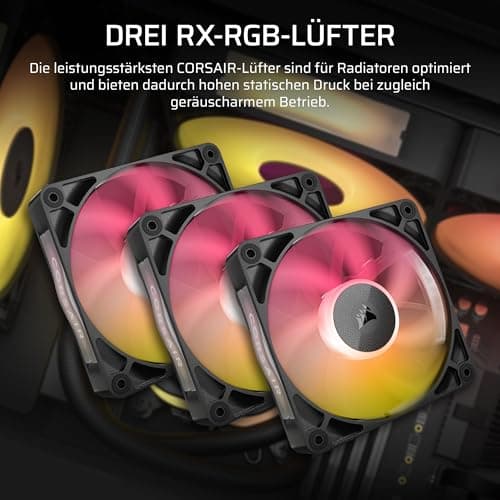 CORSAIR iCUE LINK TITAN 360 RX RGB Flüssig-CPU-Kühler – Schwarz | 360mm AIO, 3x RX120 RGB-Lüfter Inklusive, Geeignet Für Intel LGA 1851/1700, AMD AM5/AM4, Inklusive iCUE LINK System Hub Bild 8
