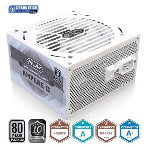 RAIJINTEK Ampere II 1200W Netzteil, 80 Plus Platin, ATX 3.1, Vollmodular, PCIe 5.1 12V-2x6 Anschluss, Kompaktes Design, 10 Jahre Garantie – Weiß Bild 6