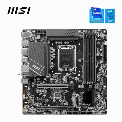 MSI PRO B760M-A WiFi Motherboard, Micro-ATX - Für Intel Core Prozessoren der 12., 13. & 14. Generation, LGA 1700 - DDR5 Memory Boost 6800+MHz/OC, PCIe 4.0 x16 Slot, M.2 Gen4 Slots, 2.5G LAN, Wi-Fi 6E Bild 4