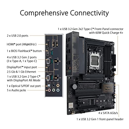 ASUS PROART B650-CREATOR Mainboard Sockel AMD AM5 (Ryzen, ATX, PCIe 5.0, 3X. M.2, DDR5 Speicher, USB 3.2 Gen2x2, für Content Creator) Bild 6