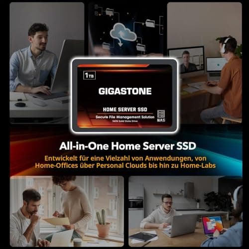 Gigastone Home NAS SSD 1TB (2er-Pack) 24/7 Dauerhaft TLC Hohe Dauerhaltbarkeit Persönlicher Server Cloud Datenspeicher RAID 3D NAND 2,5 Zoll SATA III Interne Solid State Festplatten Home Server 1TBx2 Bild 6