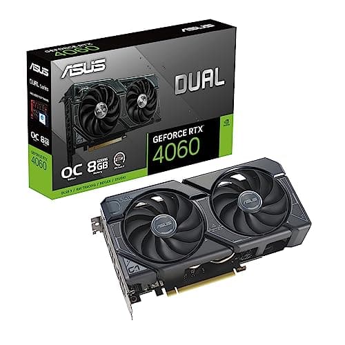 ASUS Dual GeForce RTX™ 4060 OC Edition 8GB GDDR6 (PCIe 4.0, 8GB GDDR6, DLSS 3, HDMI 2.1a, DisplayPort 1.4a, 2.5-Slot Design, Axial-Tech-Lüfterdesign, 0dB Technologie und mehr)