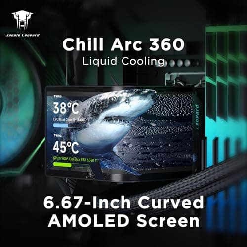 TZMRIT CA360 ARGB 360mm AIO Drehbar 6.67 '' AMOLED Gebogener Bildschirm 3D Anamorphe Wirkung Anpassbar AIO Wasserkühlung 360mm, 320w TDP, für Intel LGA 1851/1700 AMD AM5/AM4 (BK) Bild 6