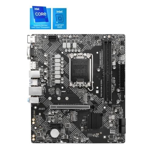 MSI PRO H610M-G DDR4 Mainboard, Micro-ATX - unterstützt Intel Core Prozessoren 12. Generation, LGA 1700, 2 x DIMMs (3200MHz), 1x PCIe 4.0 x16 Slot, 1 x M.2 Gen3, Intel 1G LAN, HDMI 2.1, DP 1.4 & VGA DDR4 M-ATX Bild 4