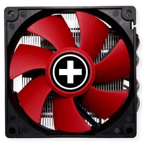 Xilence I404T Intel CPU Kühler, Top Blow, 92mm PWM Lüfter, 125W TDP, rot/schwarz/silber Bild 2