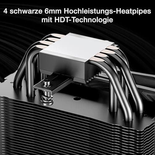 be quiet! Pure Rock 3 Black Luftkühler, sehr hohe Kühlleistung, 4 Hochleistungs-Heatpipes mit HDT-Technologie, optimierter Pure Wings 3 120mm PWM- Lüfter, vorinstallierte Montagebrücke Bild 6