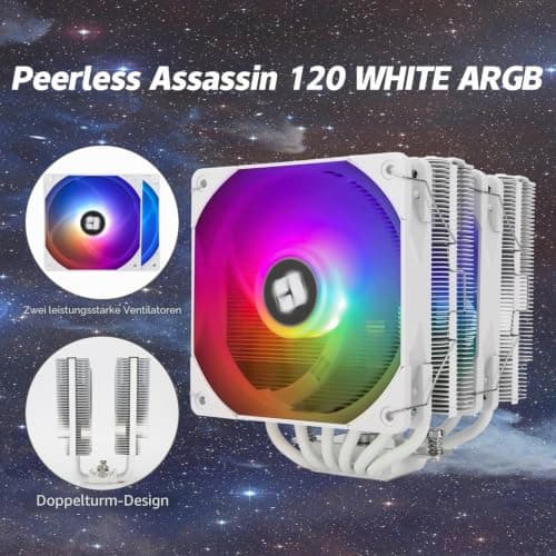 TR Peerless Assassin 120 White ARGB CPU-Luftkühler, 6 Heatpipes, Dual TL-C12W-S 120mm PWM Lüfter, AGHP-Technologie, für AMD AM4 AM5,Intel 1700/1150/1155/1200/2011 Bild 4