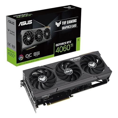 ASUS TUF Gaming GeForce RTX 4060 Ti 8GB GDDR6 OC Edition Gaming Grafikkarte (Nvidia Geforce RTX4060Ti DLSS 3, PCIe 4.0, 1x HDMI 2.1, 3X DisplayPort 1.4a, TUF-RTX4060TI-O8G-GAMING)