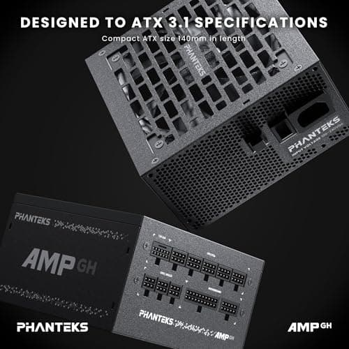 Phanteks AMP GH 850W PC-Netzteil Schwarz, 850 Watt ATX-Netzteil, PCIe 5.1, ATX 3.1 PSU | 80 PLUS Gold, alle Kabel abnehmbar, leise Bild 6