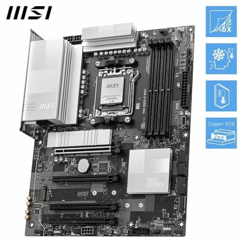 MSI PRO B850-P WiFi Mainboard, ATX - Unterstützt AMD Ryzen 9000/8000 / 7000 Prozessoren, AM5 - DDR5 Memory Boost (8200+ MT/s OC), PCIe 5.0 x16 & 4.0 x16, M.2 Gen5, Wi-Fi 7, 5G LAN Bild 8