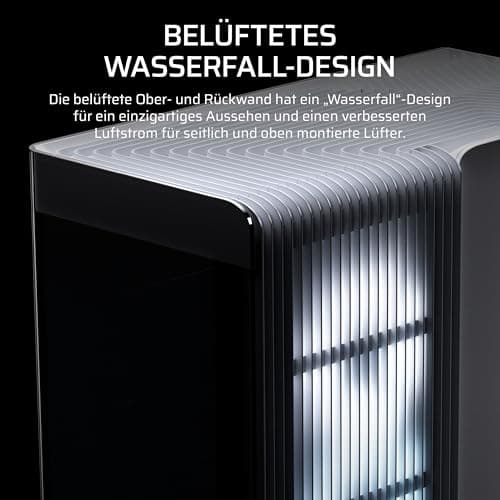 CORSAIR Frame 4500X RS-R ARGB Panoramaglas Mid-Tower-PC-Gehäuse – InfiniRail Lüftermontagesystem, Passend für Zwei 360 mm Radiatoren, GPU Anti-Sag, Enthält 3X RS120R RGB LINK Lüfter – Weiß Bild 8