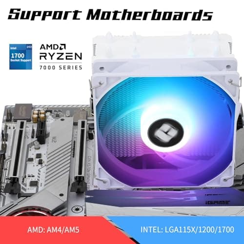 Thermalright Assassin X 120 SE Weiß CPU Luftkühler, 4 Heat Pipes, TL-C12CW-S PWM Leise Fan CPU Kühler mit S-FDB Lager, Für AMD: AM4/AM5/Intel LGA1700/1851/1150/1151/1155/1156/1200 Bild 6