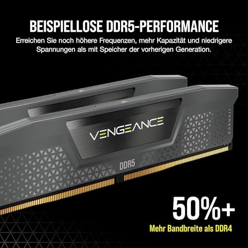 CORSAIR Vengeance DDR5 RAM 32GB (2x16GB) 6000MHz CL30-36-36-76 1.40V AMD Expo Intel XMP 3.0 Desktop-Arbeitsspeicher – Grau (CMK32GX5M2B6000Z30) Bild 5