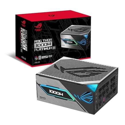 ASUS ROG Thor 1000W Platinum III Gaming Netzteil (Vollmodulares ATX Netzteil, OLED Display, GPU-First, Cybenetics Platinum Zertifizierung, GaN-MOSFET, ATX 3.1, PCIE 5.1, 12V-2x6 Connector)
