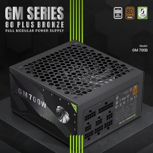 GAMEMAX GM 700B Netzteil PC 700W, Vollmodular, 80Plus Bronze, Active PFC & DC-to-DC, ATX Single 12V Rail, 140mm Lüfter, Hochwertige Kondensatoren, 7 Schutzfunktionen, 5 Jahre Garantie, Schwarz Bild 4