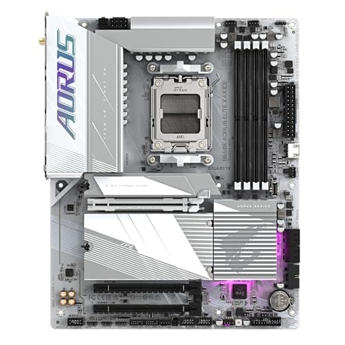 GIGABYTE B650E AORUS Elite X AX Ice Mainboard - AMD Ryzen 9000er-Serie, 12+2+2 Phasen VRM, bis zu 8000 MHz DDR5 (OC), 1xPCIe 5.0 + 2xPCIe 4.0 M.2, 2,5 GbE LAN, WiFi 6E, USB 3.2 Gen 2 Bild 4