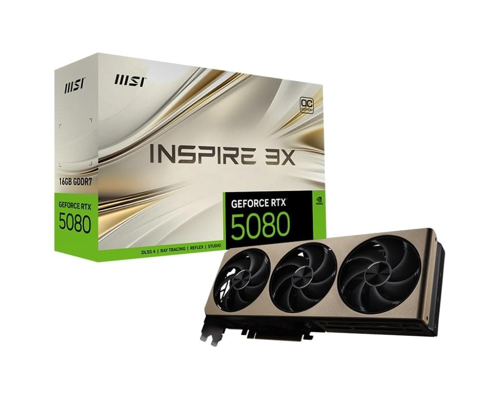 MSI GeForce RTX 5080 16G Inspire 3X OC — 16GB GDDR7 (30Gbps/256-bit), PCIe 5, Boost: 2640 MHz, HDMI 2.1b, DisplayPort 2.1b, DLSS 4 Bild 2