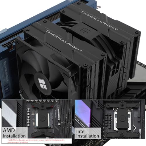 TR-Thermalright Peerless Assassin 140 Black CPU-Kühler, Double Tower mit 6 Heatpipes, Dual PWM Lüfter mit 1500U/min,Schwarz Top Cover, für AM5/AM4, Intel lga1851/1700/115X/1200/2011 Bild 8